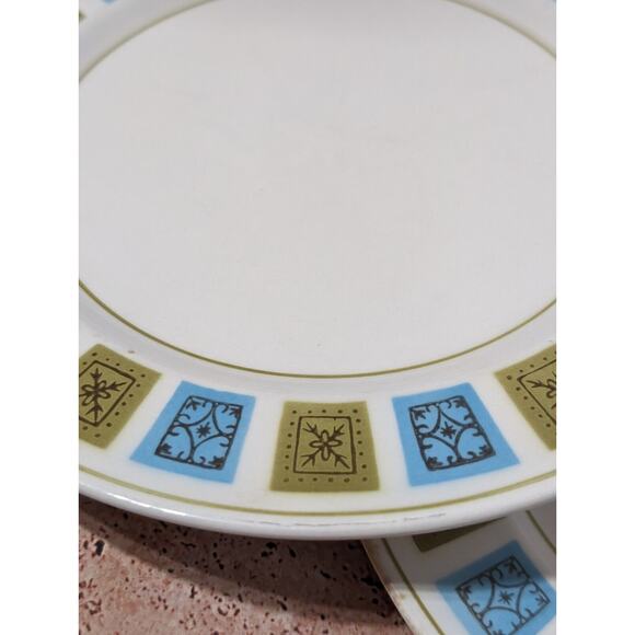 MIKASA Mediterrania ALAMO Salad Plates - Set Of 2 - MCM Green/Blue Vintage Dish - Picture 3 of 8